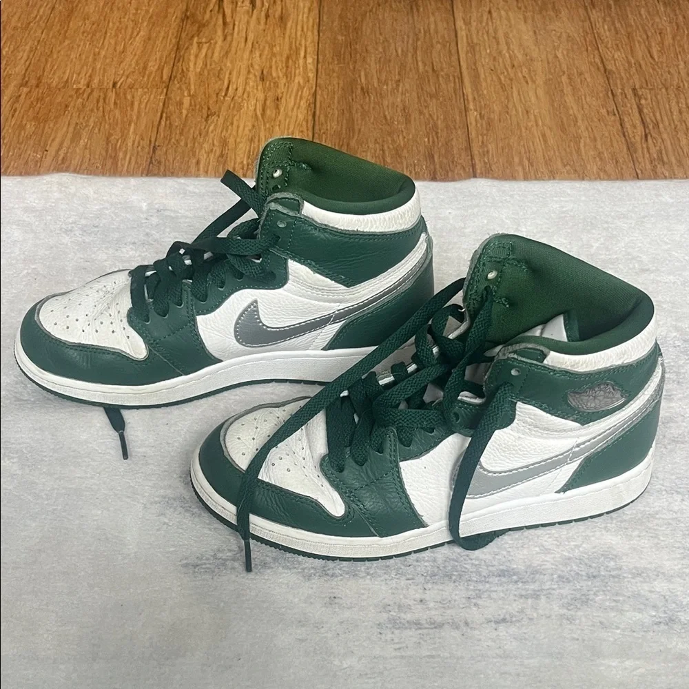 Nike Air Jordan Kids Sneakers Green White Silver